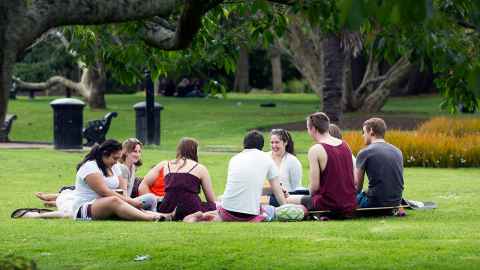 Group of students in the park