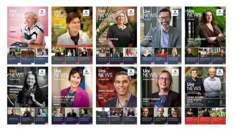 Covers of the 2020 UniNews issues