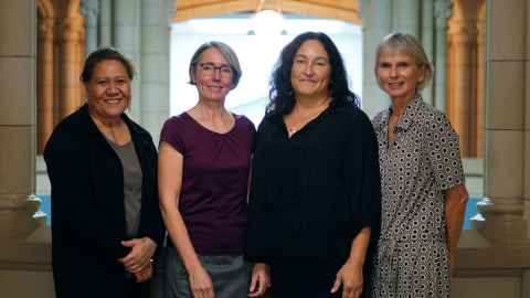Pro Vice-Chancellor Pacific Professor Jemaima Tiatia-Siau, Pro Vice-Chancellor Equity Professor Cathy Stinear, Pro Vice-Chancellor Māori, Associate Professor Te Kawehau Hoskins, and Pro Vice-Chancellor Education., Professor Bridget Kool,.