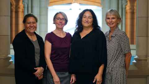 Pro Vice-Chancellor Pacific Professor Jemaima Tiatia-Siau,  Pro Vice-Chancellor Equity Professor Cathy Stinear, Pro Vice-Chancellor Māori, Associate Professor Te Kawehau Hoskins, and Pro Vice-Chancellor Education., Professor Bridget Kool,.