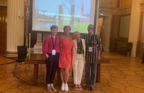 Panellists/contributors at the panel (left to right): Professor Caroline Foster, Professor Christina Voigt (University of Oslo), Professor Malgosia Fitzmaurice (Queen Mary University of London) and Dr Yusra Suedi (LSE) .