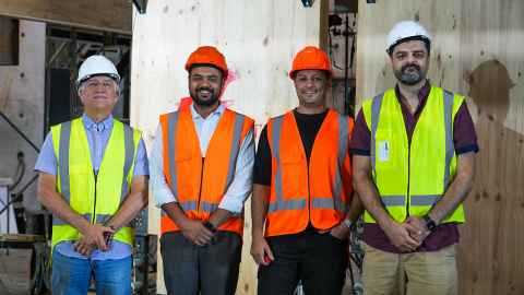 Pierre Quenneville,  PhD candidates Setu Agarwal and Soheil Assadi, and Ashkan Hashemi