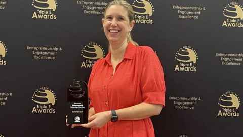 CIE Director Darsel Keane accepting an award