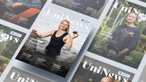 The cover of June UniNews, featuring Kelsey Miller