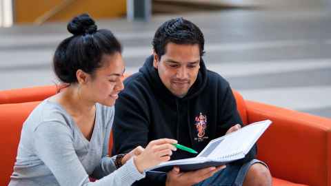 Two students learning