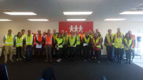 University of Auckland students and staff at a visit to the North Island Distribution Centre for The Warehouse Group