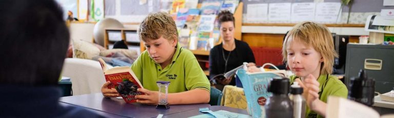 children in primary classroom