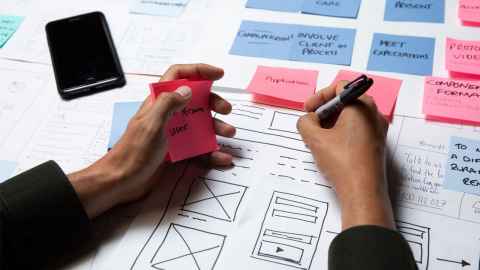Student working on digital user experience
