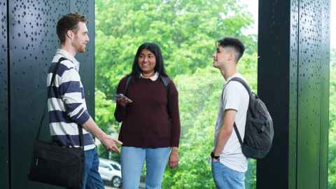 Engineering students studying together