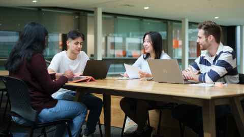 Engineering students studying together