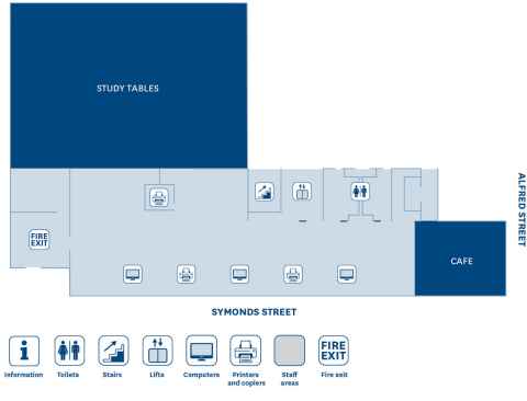 Floor plan Kate Edger Information Commons level 0