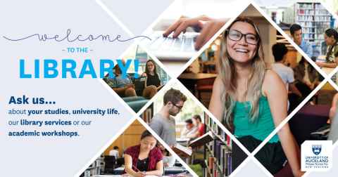 Welcome to the Library! Ask us about your studies, university life, our library services or our academic workshops.