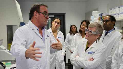 MP Carolyn Harris talks to Professor Justin O'Sullivan