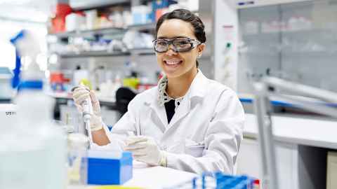 Postgraduate student in the laboratory