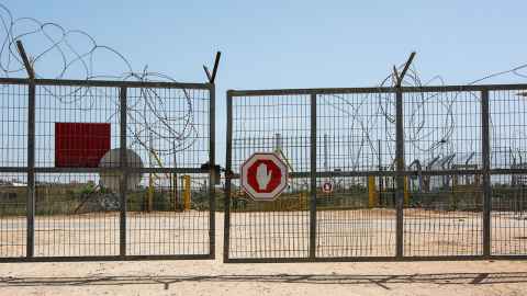 A border gate on the Palestine-Israeli border is pictured: Coping with restrictions, curfews and closures on the Israeli-occupied West Bank has provided Nicholas Rowe with invaluable experience to help staff working in lockdown. Photo: iStock