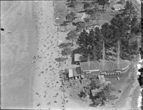 Ye Olde Pirate Shippe in Milford seen from the air ca.1930