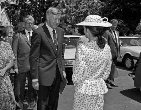 1989 King Carl XVI Gustaf and Queen Silvia of Sweden visit the university