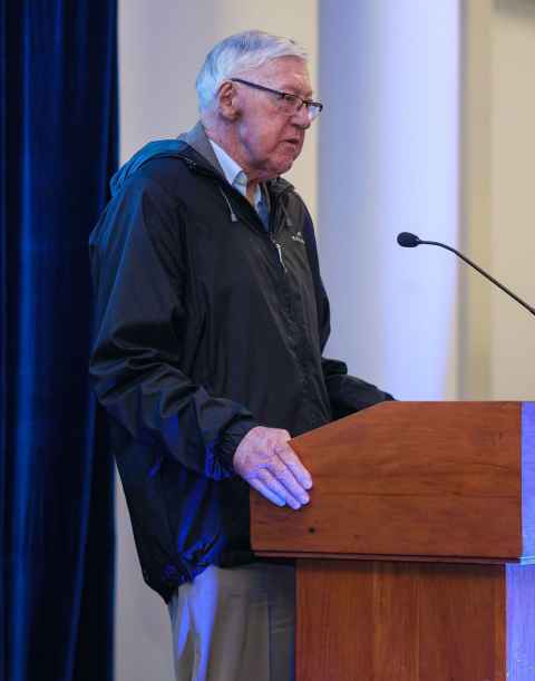 Sir Colin regularly attended the University Sports Awards. This photo was from 2022.