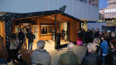 Tūtahi Tonu wharenui has reopened as Ngā Tauira marae. Photo: Dean Carruthers