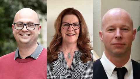 Te Rau Hiringa awardees: (from left) Mark Hurdley, Linley Nisbet, Casper Hitchins