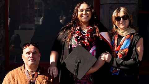 Image of Mia-Mae Taitimu-Stevens with her parents Shawn Stevens and Kataraina Taitimu