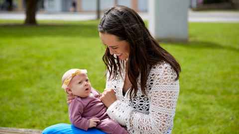 Mum Olivia and baby Isla - photo taken in 2020