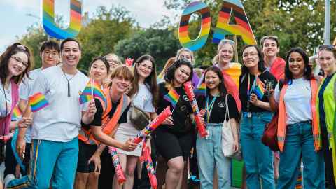 Picture of students at Auckland Pride Parade