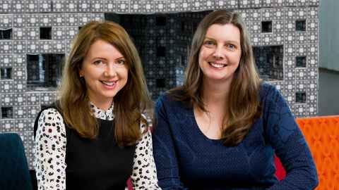 Tanya Evans (left) with Julia Novak, Department of Mathematics