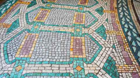 mosaic tiles in the ClockTower