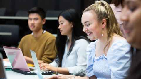 Students with laptops