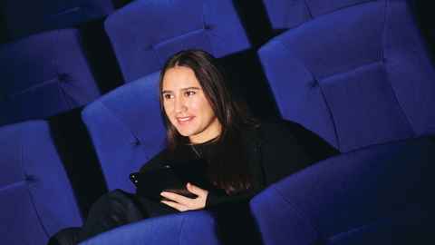 Aoatea student in movie theatre